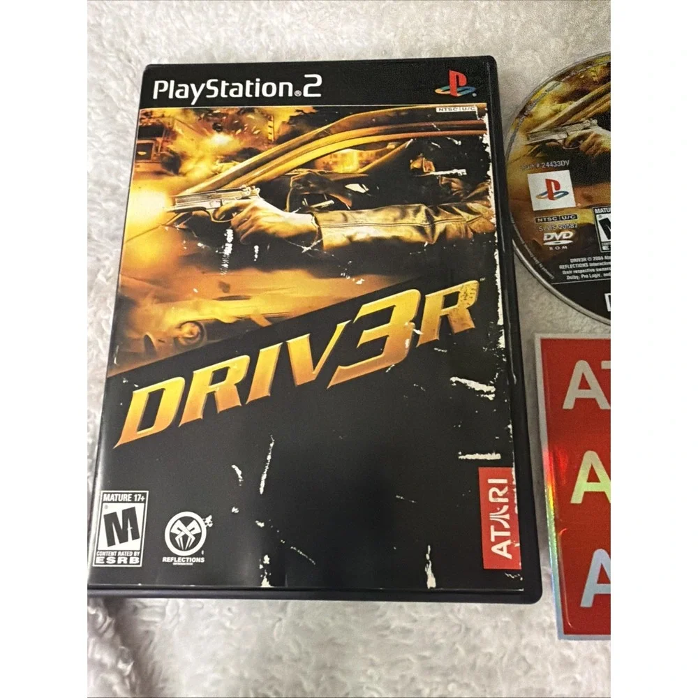 Driver 3 Playstation 2 Black Label PS2 Unused Atari Decal Stickers Complete CIB